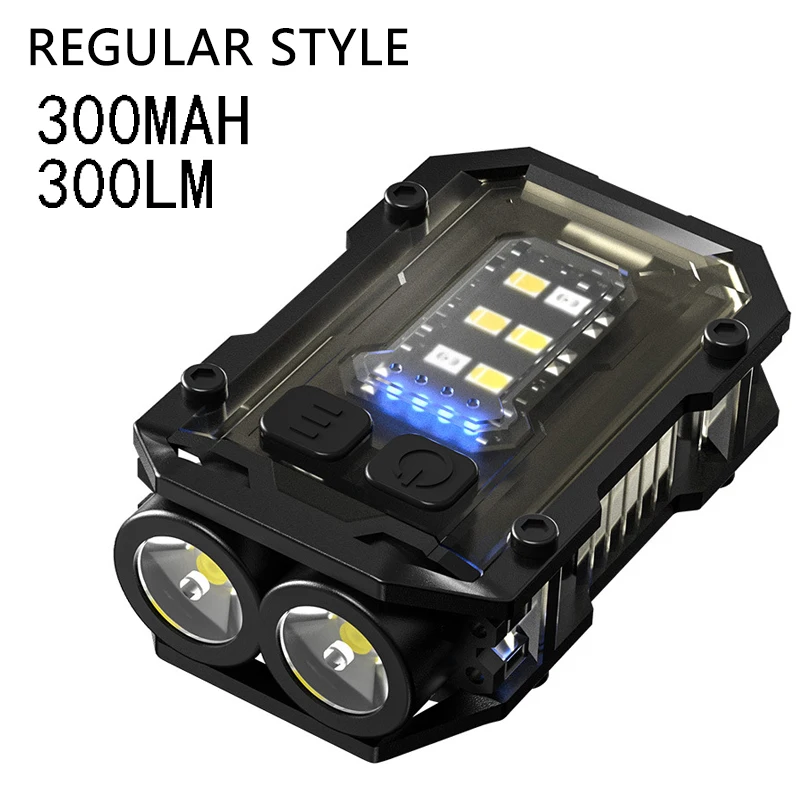 Mini nøgleringslommelygte med klips super lys lommelygte led magnetisk cob edc mini nøgleringslommelygte genopladelig: Hvid