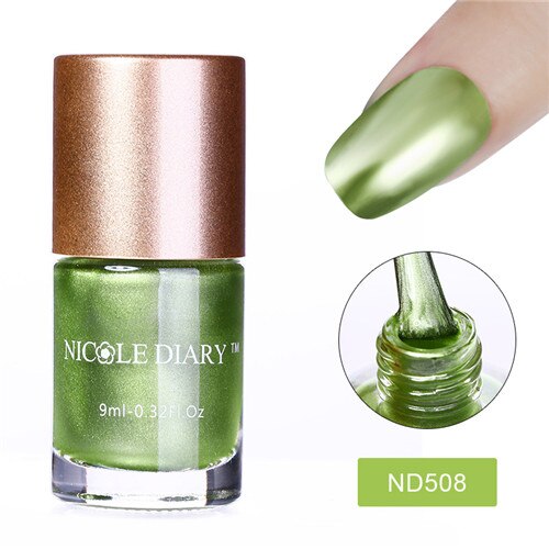 Nicole Dagboek 9 Ml Metallic Nagellak Spiegel Effect Glanzend Metaal Nagellak Vernis Rood Blauw Groen 10 Kleuren