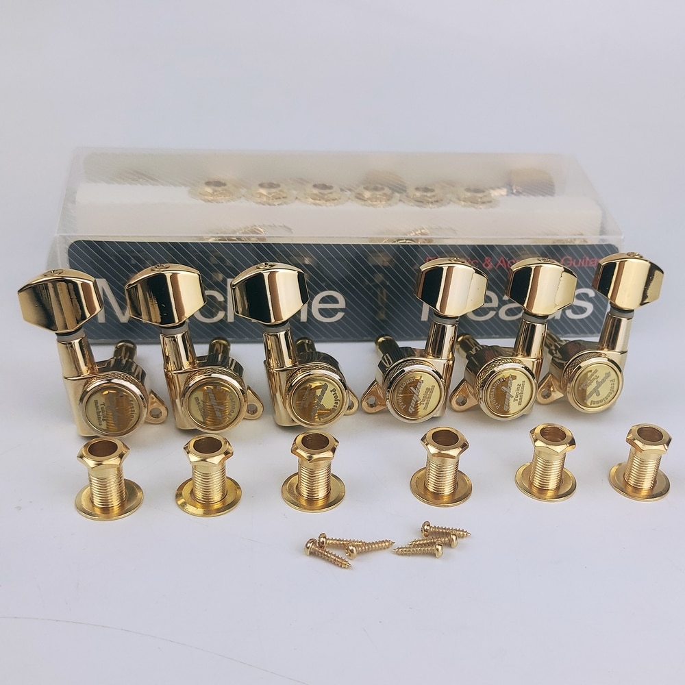 Sintonizadores de bloqueo de guitarra Guyker-1:18, clavijas de llave de afinación de cuerda de bloqueo, reemplazo de cabeza de máquina para ST TL SG LP-dorado antiguo