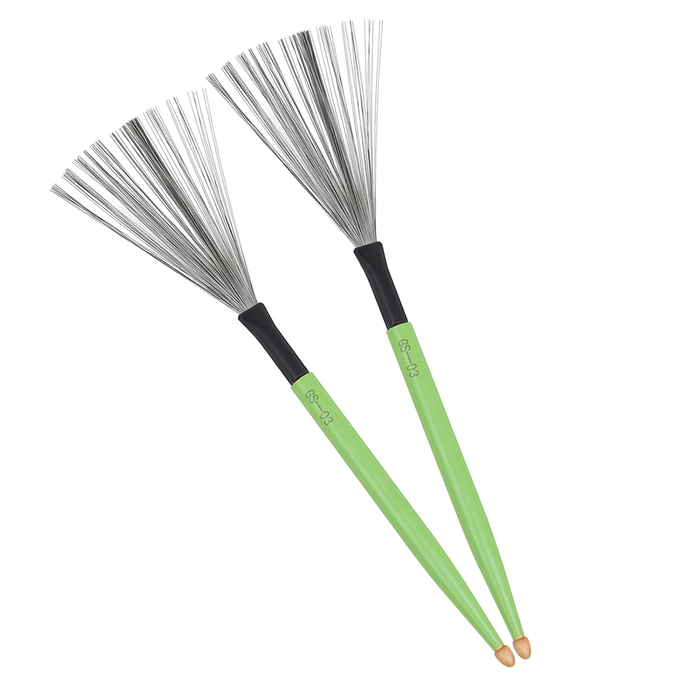 M MBAT GS-03 2 pcs/set Drum Brushes Dual Head Dual Purpose Colorful Metal Drum Sticks Drum Brushes Percussion Accessories