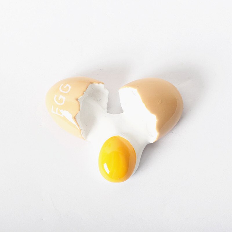 Cute Fridge Magnets Simulation Food 3D Magnet Fridge Stickers Message Holder Children Birthday Souvenir Poached Egg Bread: Broken Eggs