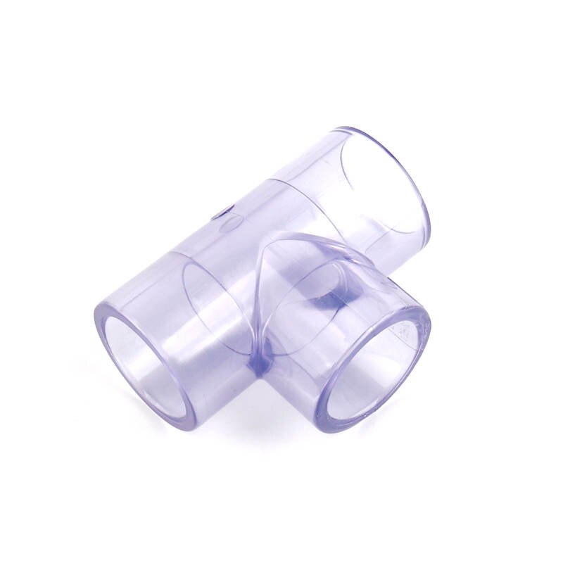 5pcs PVC Transparent Tee Connector Inner Dia 20/25/32mm Blue PVC Joints for Garden Water Pipe UPVC Fittings