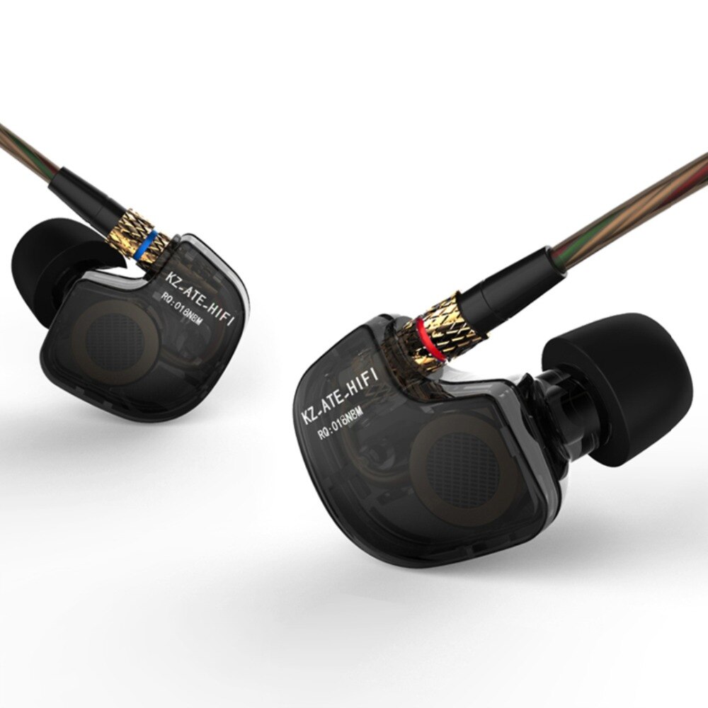Kz ate atr edr 1 kobber driver hifi sport in ear sports øretelefon til løb med mikrofon