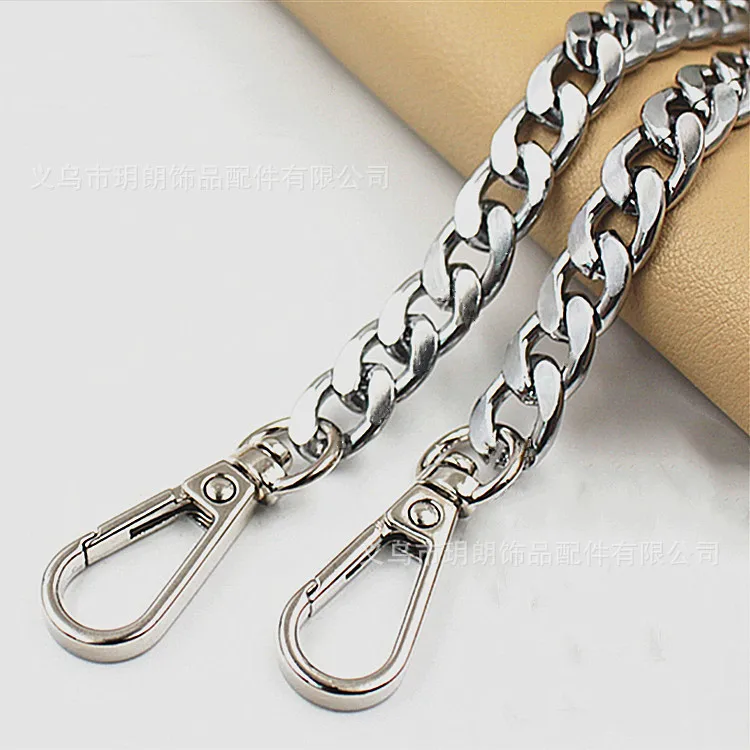 120/40cm Metal Aluminum Bag Chain Replacement Parts Accessories for Hand-Woven Shoulder Handbag DIY Handmade Detachable Straps: 3/8" / Silver