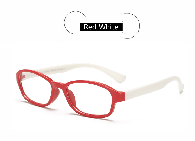 Ralferty fleksibel  tr90 børn briller ramme pige dreng recept nærsynethed grad optiske rammer briller 8107: Rød hvid