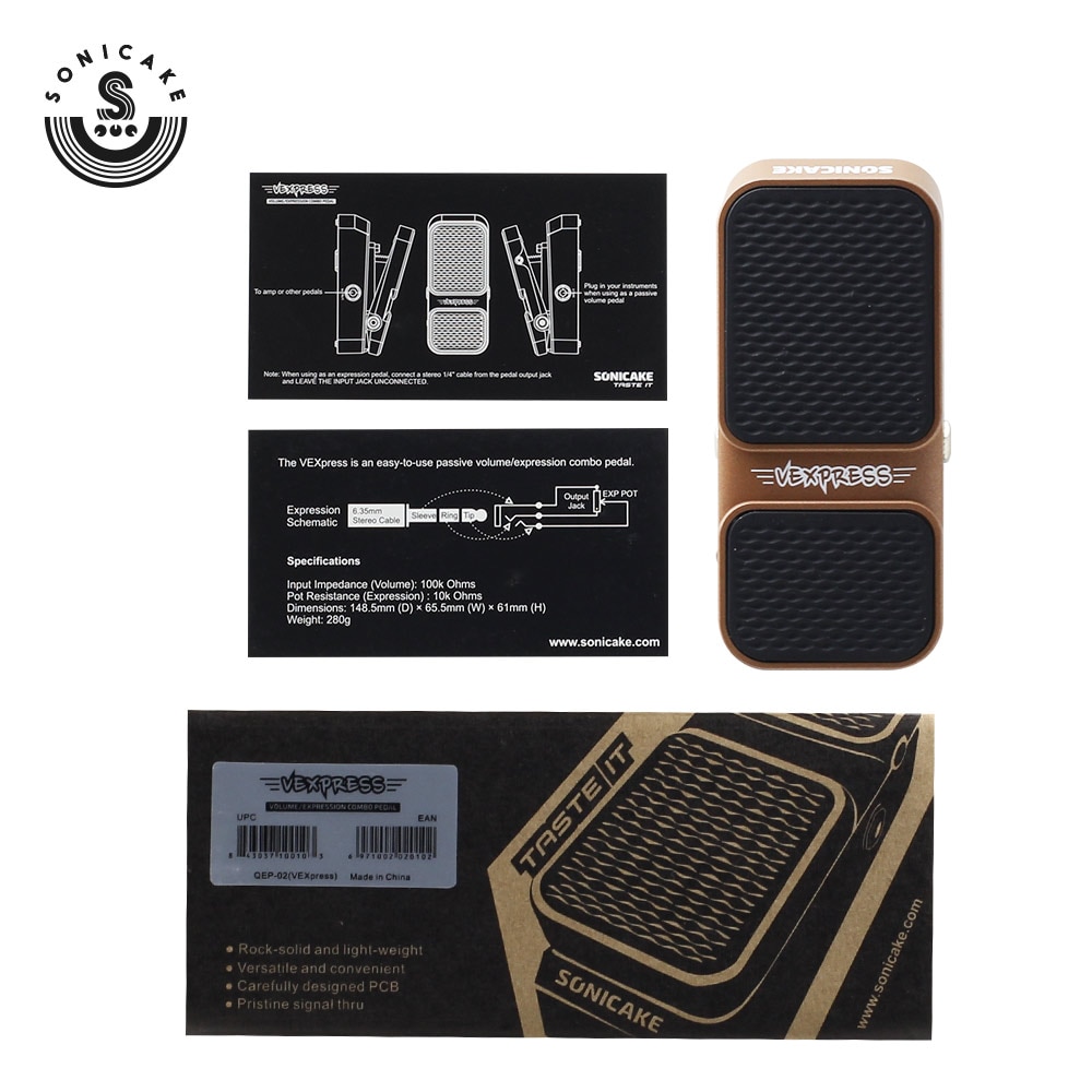 Sonicake 2 in 1 Passive Volume Expression Pedal Mini Guitar Effects Pedal QEP-02