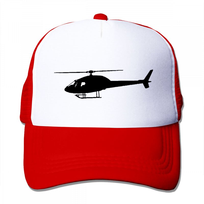 Helicopter Baseball cap men women Trucker Hats adjustable cap: 3-Red