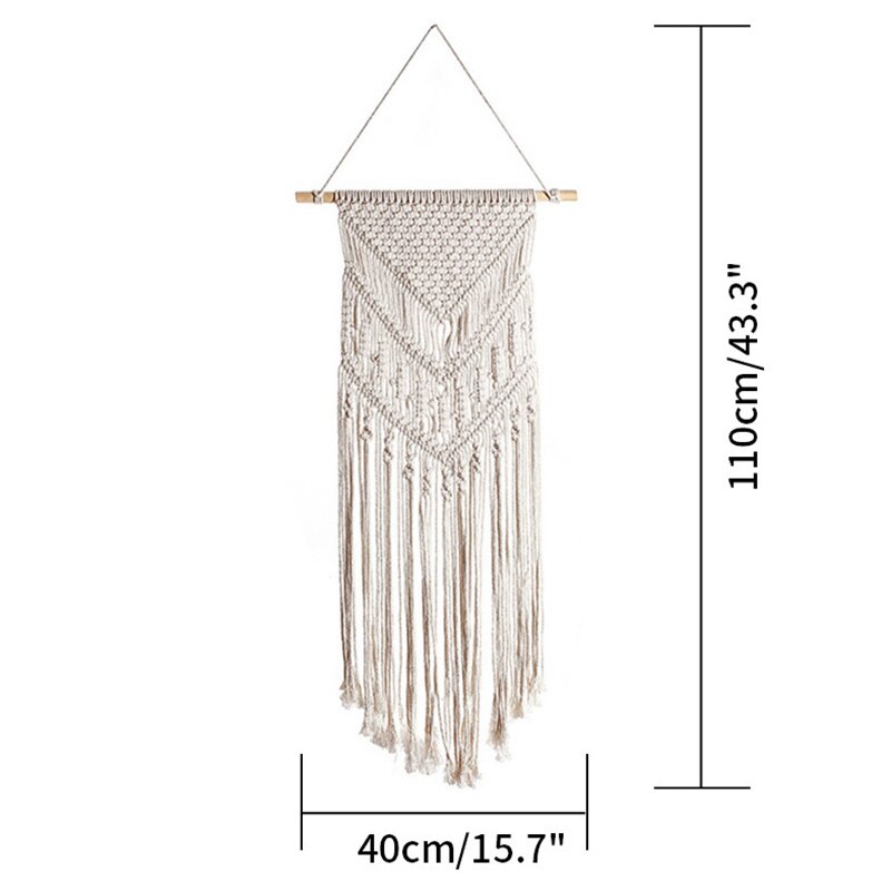 Macrame Muur Opknoping Katoen Handgemaakte Geweven Tapestri Bohemian Chic Wandtapijten Geometrische Art Home Decor Achtergrond: Default Title