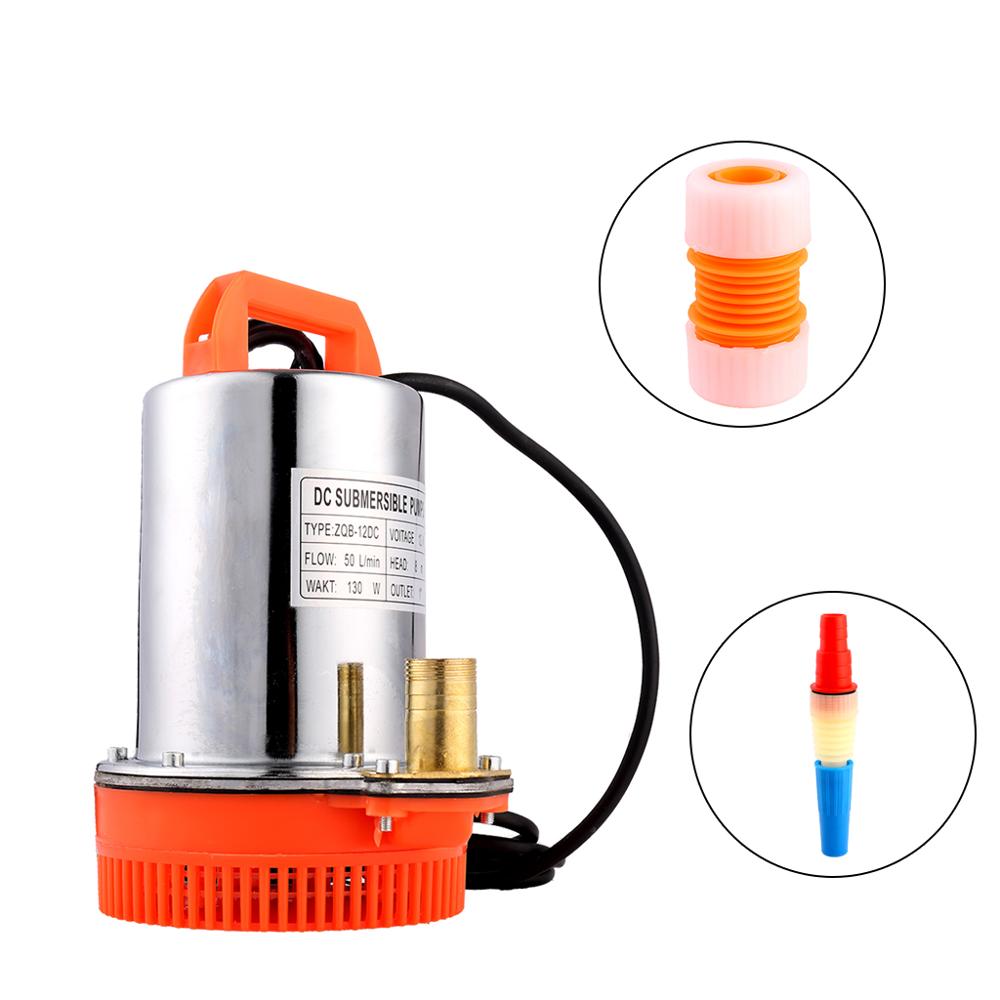 SHYLIYU 12V Electric Solar Submersible well Pump 130W 1Inch Outlet Small DC Pump Lift Height 8 m Fow 50 L/min Clean Water Pumps