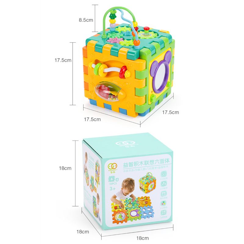 Baby aktivitet kub småbarn leksaker 6 in 1 form sorterare baby aktivitet lekcenter