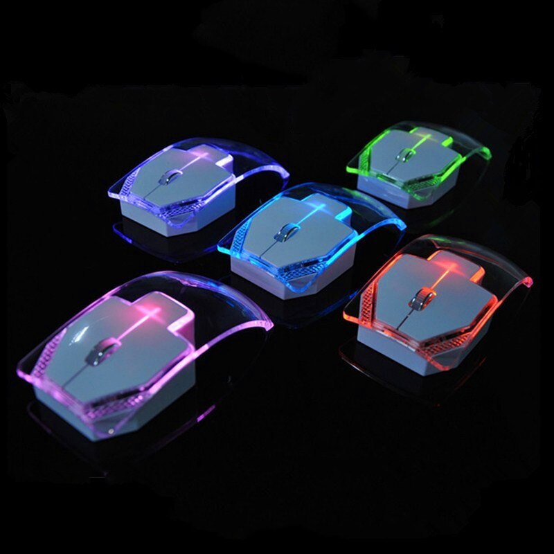 Transparent Bunte Leuchtende Maus 2,4G Drahtlose Ergonomie Optische Maus Computer Gaming Maus Stille Maus für Laptop Pc