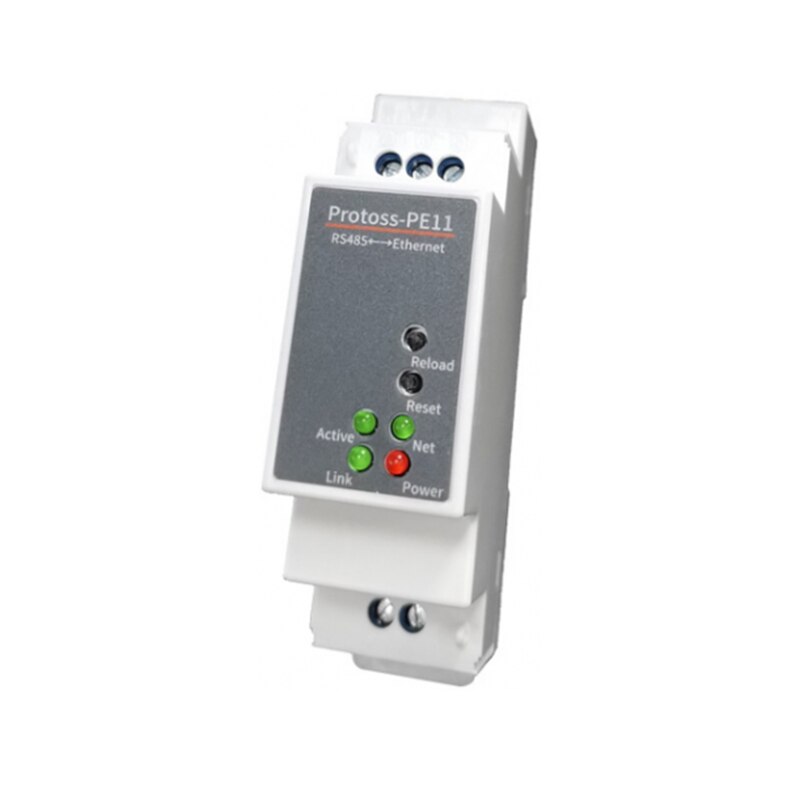 DIN-Rail Serial Port RS485 To Ethernet Converter Device Server Protoss-PE11 AC110V~220V or DC Support Modbus TCP to RTU
