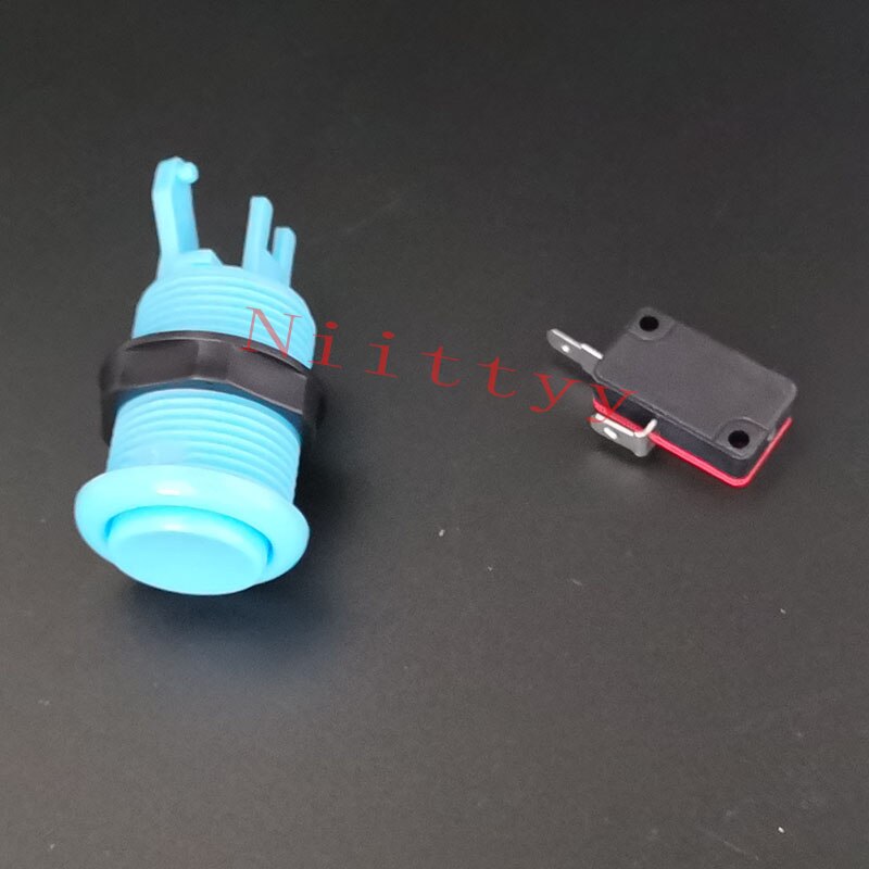 6pcs 28mm Mounting Hole Arcade push button American style 6 Color available For Arcade Game/Cocktail Happ: Sky Blue