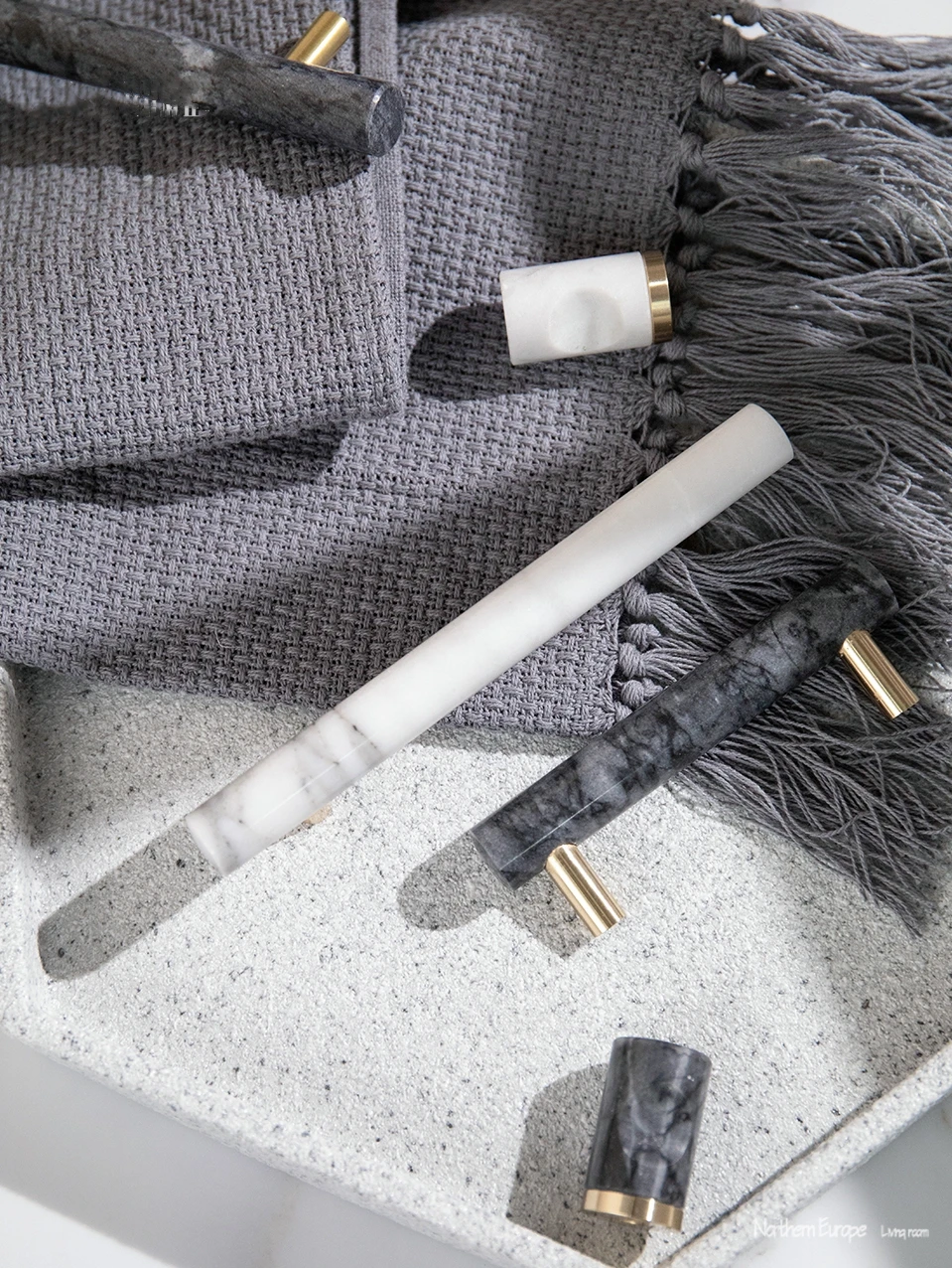 Tiradores de armario de latón + mármol, pomos de armario, tiradores de cajón de latón y piedra, perilla de tocador, manija de armario, herrajes para muebles europeos