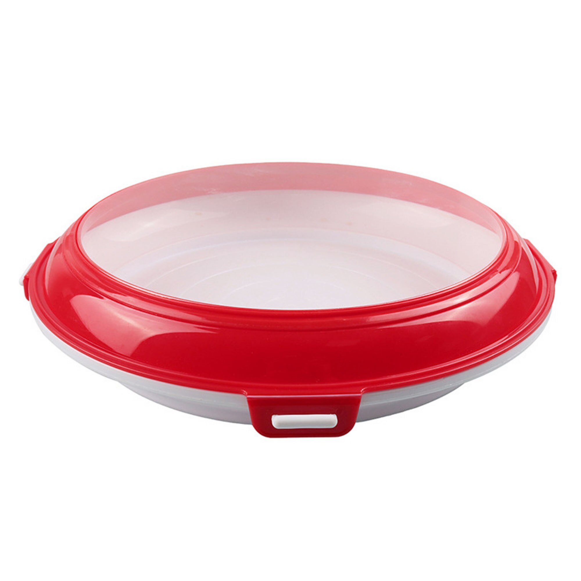 Plato para comida de estilo nórdico redondo, plato para comida de plástico de grado alimenticio, bandeja de preservación al vacío para artículos de mesa plato para Cena: Rojo