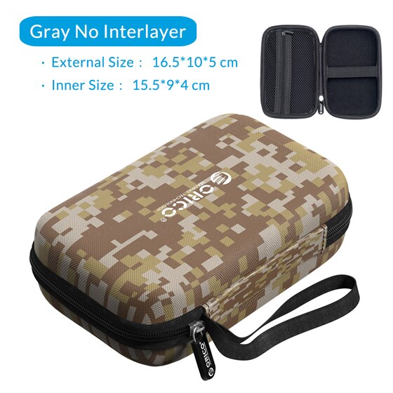 Orico Hard Case Bag Power Bank Case Voor 2.5 Hard Drive U-Disk Usb Kabel Externe Opslag Draagtas Ssd hdd Case Opbergdozen: PH-A2-Gray
