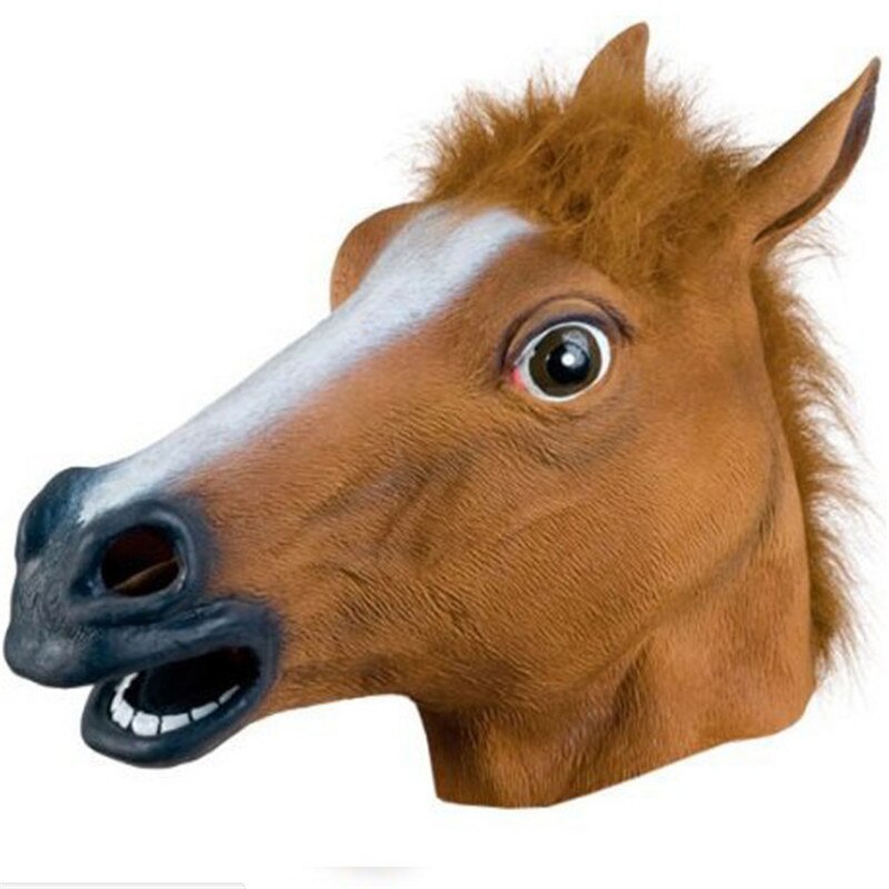 Halloween maske ball cosplay latex hest hodet maske dyr hodet sett hest maske hund hest jun hest maske: 01