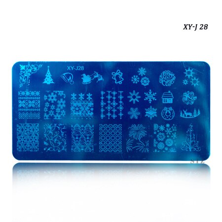 12 x 6cm 16 designs blomster tegneserie blonder gør-det-selv polish stempling nail art stempel skabeloner manicure negle stencils overførselsværktøj xyj 17-32: Xyj 28