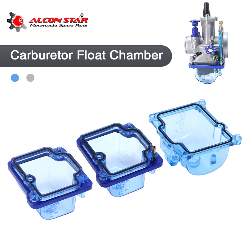 Alconstar-carburador PWK para motocicleta, cuenco flotador transparente de fondo transparente apto para carburador KEIHI PWK KSR EVO OKO KOSO de 21-34mm