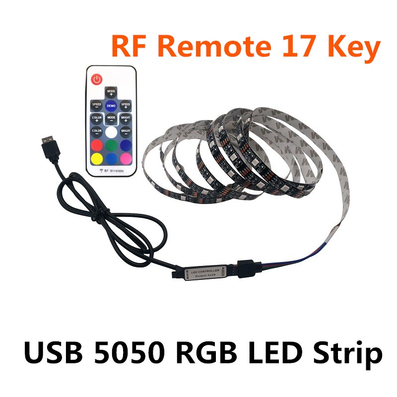 DC 5V USB LED Strip 5050 Waterdichte RGB LED Light Flexibele 50CM 1M 2M voeg 3 17Key Afstandsbediening Voor TV Achtergrond Verlichting