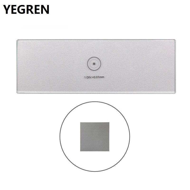DIV 0.01mm Microscope Stage Calibration Slides Grids Net Micrometer 100x100 Grid Measuring Optical Glass Net Grid