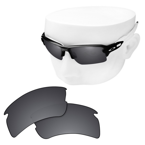 OOWLIT Polarized Replacement Lenses for-Oakley Flak 2.0 XL OO9188 Sunglasses: Black Chrome