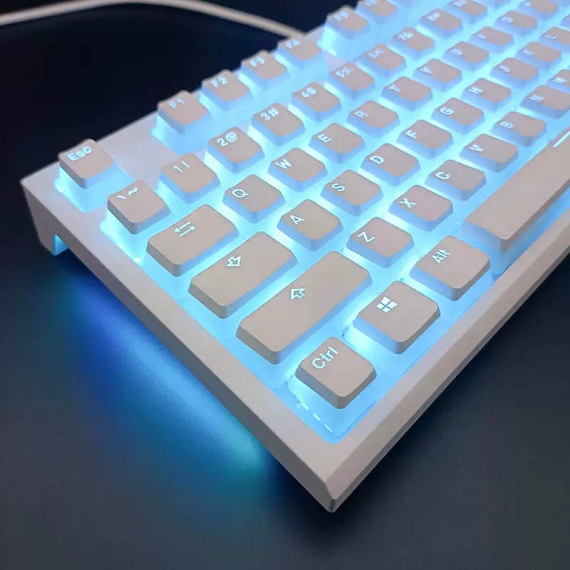 Keycaps Korean/Russian OEM PBT 117 Keys Pudding Keycap For Corsair MX Switch Mechanical Keyboard Gamer Backlit Keyboards Switch: WHITE