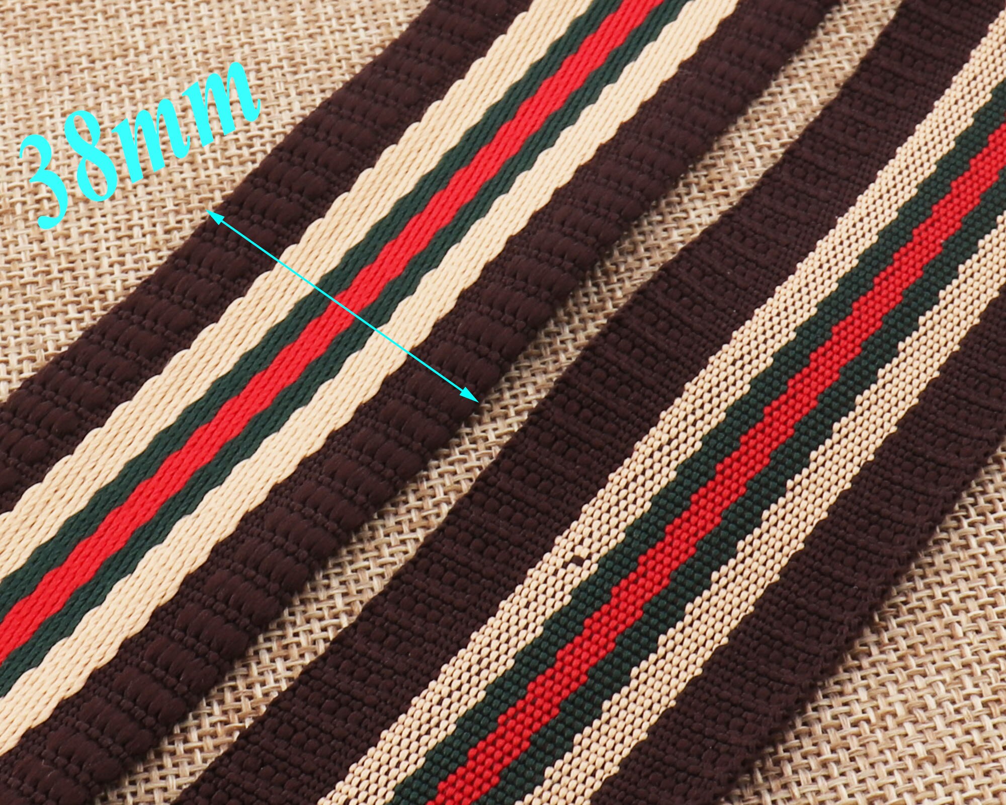 1 1/2" Stripe Webbing Bag Handle Soft Smooth Webbing Bag Strap Purse Strap Purse Bag Thin Webbing Bag Belt 38mm