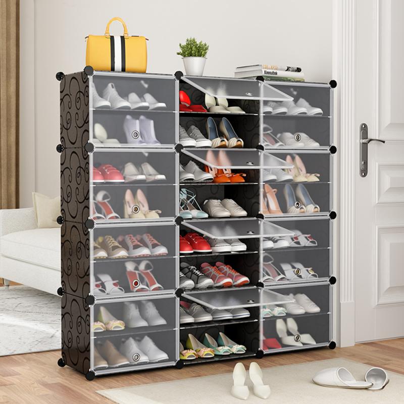 Stackable Plastic Storage Shelves Multifunctional Modular Closet Cabinet Bedroom Living Room Home Racks Bedroom Furniture HWC