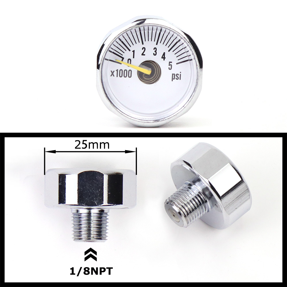 Manómetro Manómetro Mini Micro Manómetro Aire | Rosca 1/8BSP(G1/8) 1/8NPT M10 M8 | 30PSI 300PSI 5000PSI 6000PSI 350BAR: Multicolor
