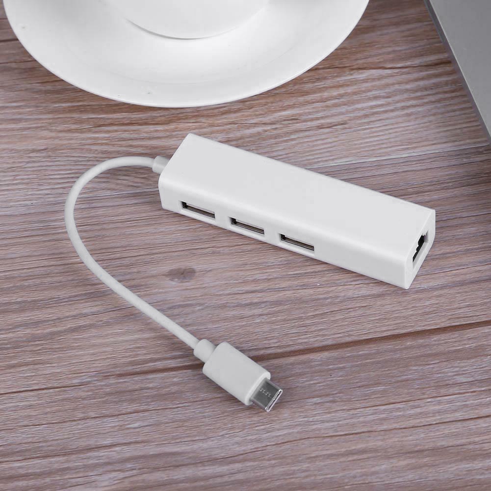 USB-C USB 3.1 Type C To USB RJ45 Ethernet Lan Adapter Hub Cable for Macbook PC