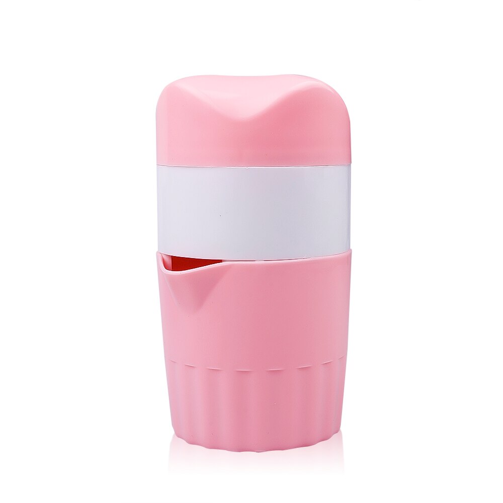 Manual Citrus Juicer Juice Bottle Lemon Orange Watermelon Fruit Squeezer For Travel: Pink