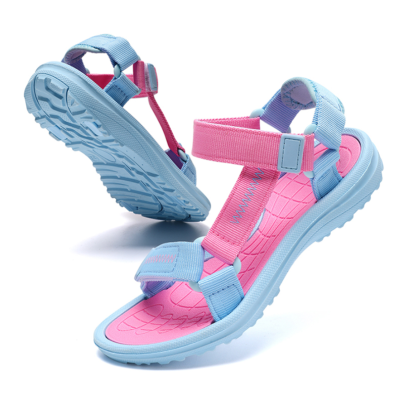 Summer Breathable Sport Sandals for Children Girls' Outdoor Beach Shoes Open-Toe Comfortable Walking Sandals Size 30-38: Beige / 5