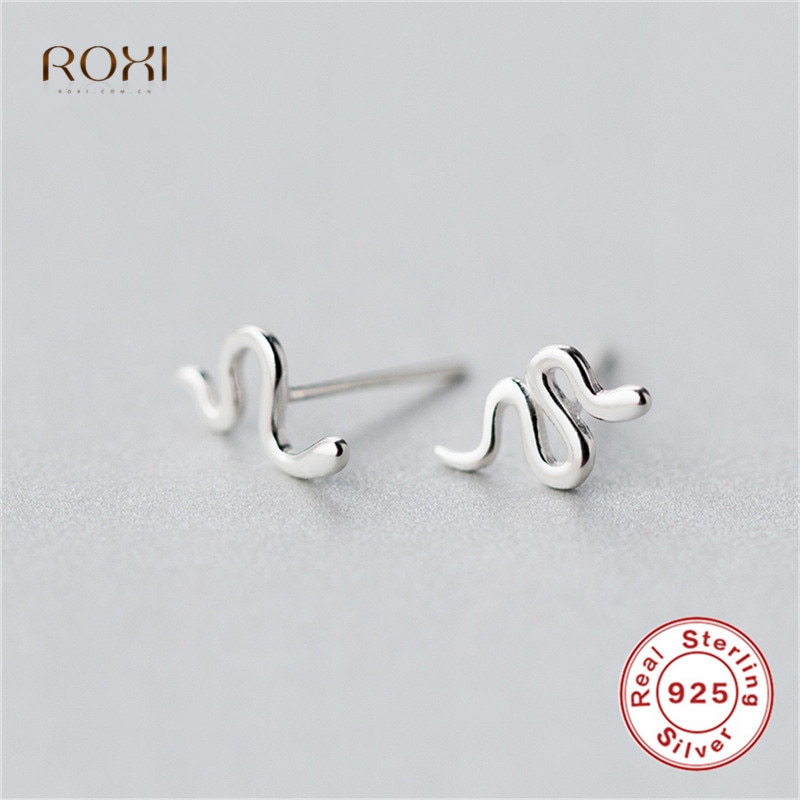 ROXI anti-allergia Serpente Orecchini con Perno per Le Donne 100% 925 Orecchini in Argento sterlina Fascino Animale ottavino Orecchino piercing pendientes