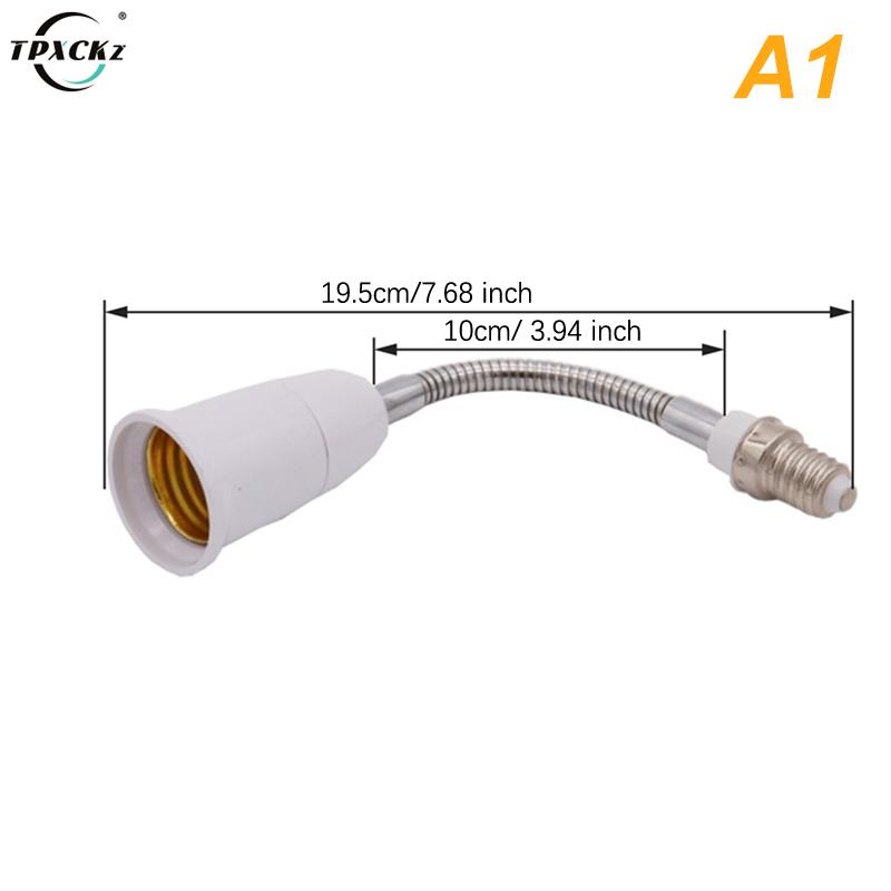 LED Adapter E14 To E27 Extended Lamp Cap Conversion Lamp Base Wall Flexible Holder Light Socket Converter Bases Extender: black