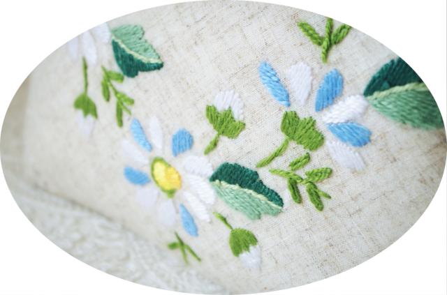 Angelatracy Borduurwerk Handtas Vrouwen Handgemaakte Tote Bloemen Boekentassen Kamille Koreaanse Bloemen Tassen Vintage Houten Schoudertas