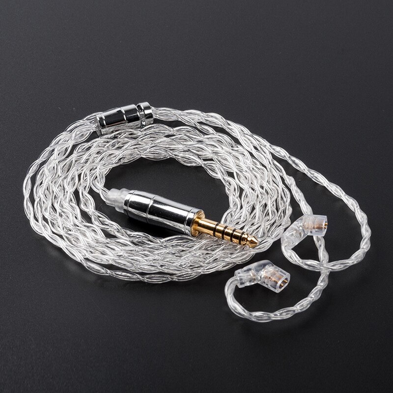 KBEAR-limpid 4Core LITZ 4N 99.99% Purity Silver Cable 3.5/2.5/4.4mm MMCX/QDC/TFZ/0.78mm 2Pin For ZS10/ZSN Pro BL-03 BL-05 ZSX: QDC4.4MM