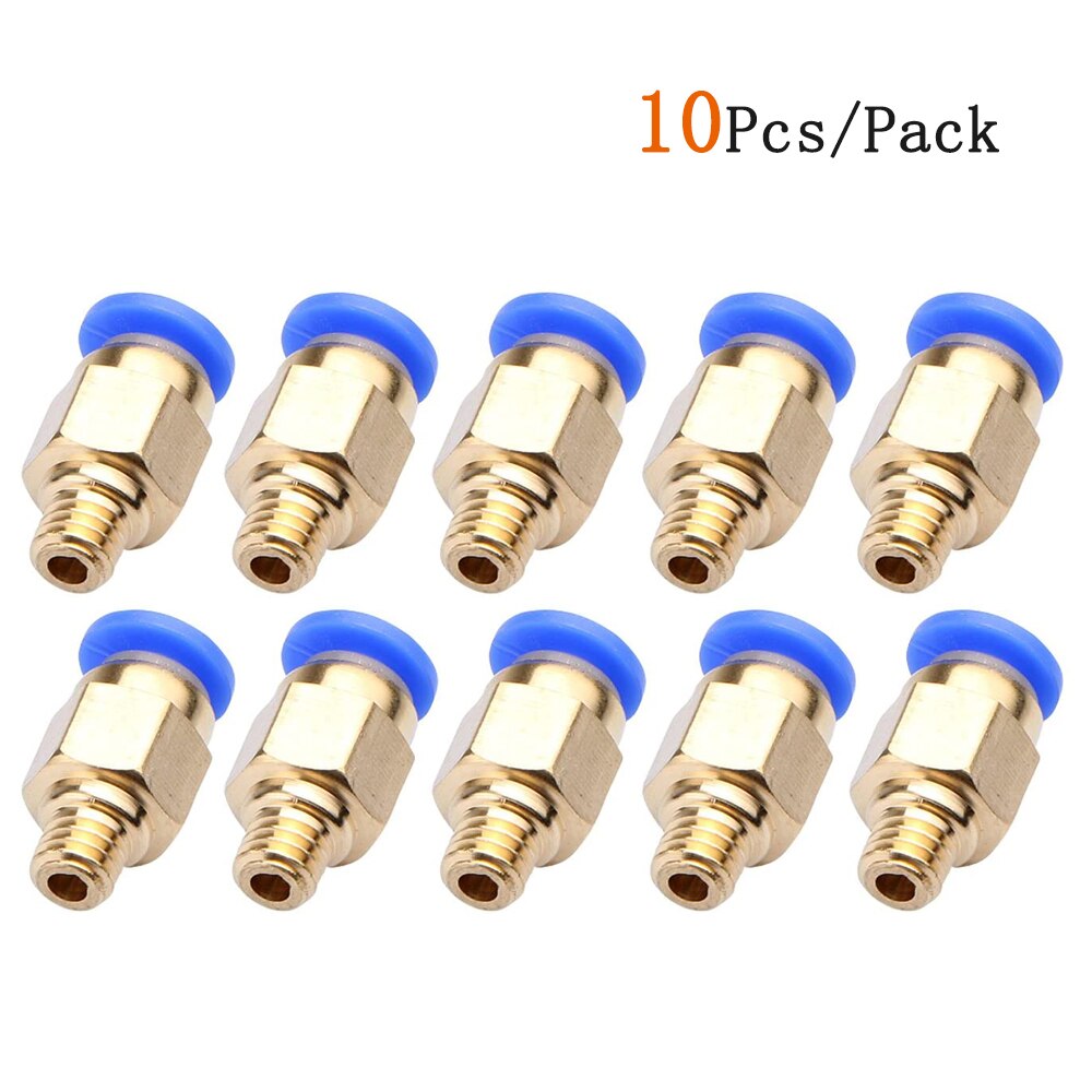 10pcs PC4-M6 raccordi rapidi diritti pneumatici dell&#39;aria per MK8 OD 4mm 2mm tubo filamento M6 alimentazione raccordo accoppiatore stampanti 3D parti: Default Title