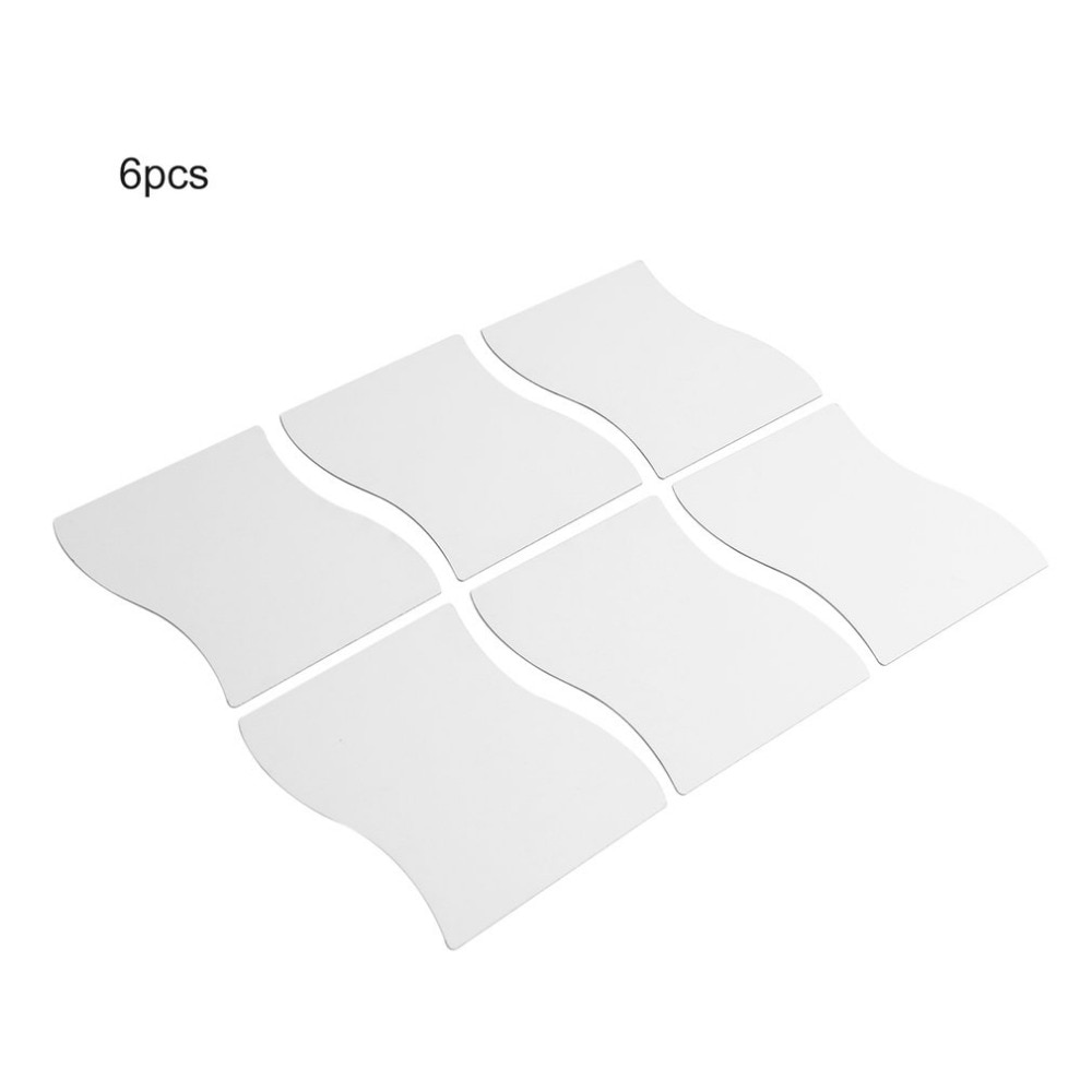 6 uds. Forma de olas auto-adhesivo azulejo 3D espejo pegatinas calcomanía decoración de la habitación moderno espejo azulejos decorativos espejos