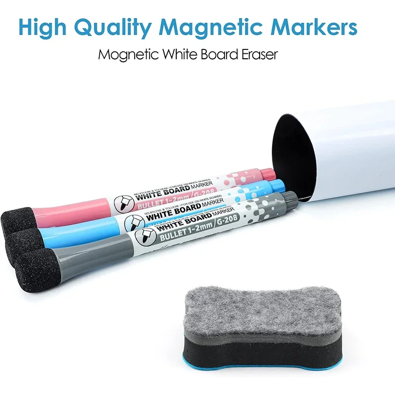 Magnetisch whiteboard, droog uitwisbaar bordblad voor koelkast, koelkaststicker 11,8 "x 8,2" organisator en planner