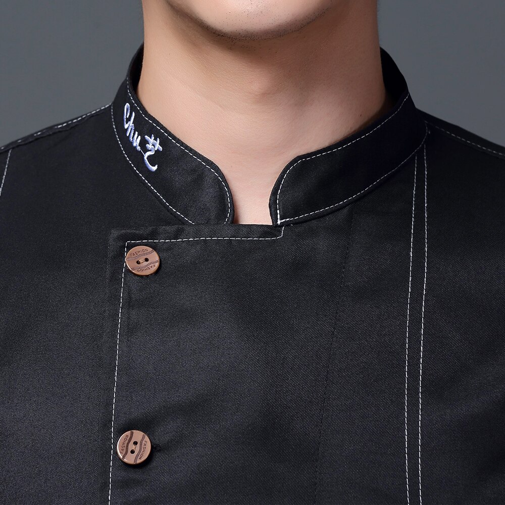 unisex uniforme de cocina para chef panadería servicio de comida chef de manga corta transpirable camisa doble-breasted chaqueta de chef ropa