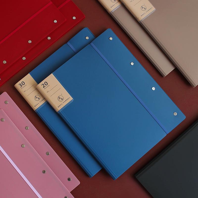 A3 Display Book 20/30/40 Pages Transparent Insert Folder Document Storage Bag for Bank Campus File Office Workplace Student