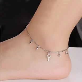 Mode 925 Zilveren Sleutel Bel Enkelbanden Voor Vrouwen Sterling Zilveren Sieraden Meisjes