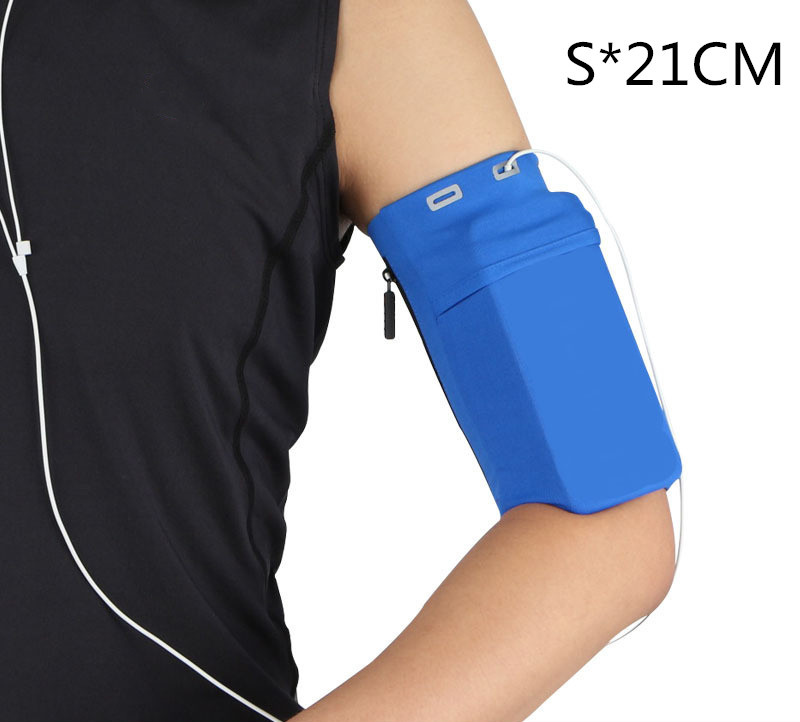 Double Pocket Slender Sports Running Arm Band Case Bag Telephone Wallet Holder Outdoor Pouch on Hand Gym Cover for Iphone 12 11: Blues