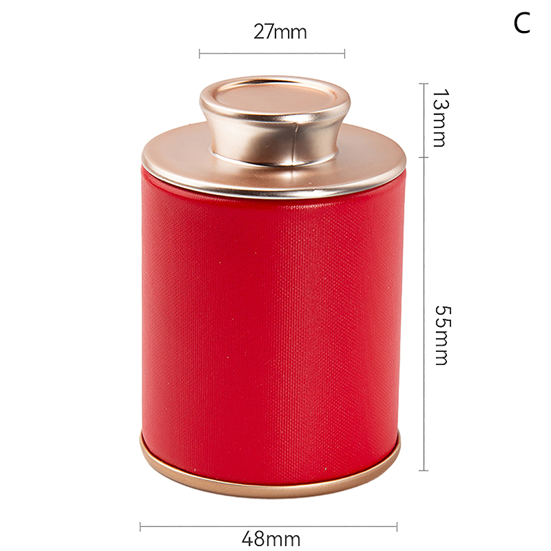 Mini lata de té vacía para el hogar, tarro sellado de té verde y negro, caja de embalaje de té pequeña de viaje portátil, lata de almacenamiento de papel: Amarillo claro