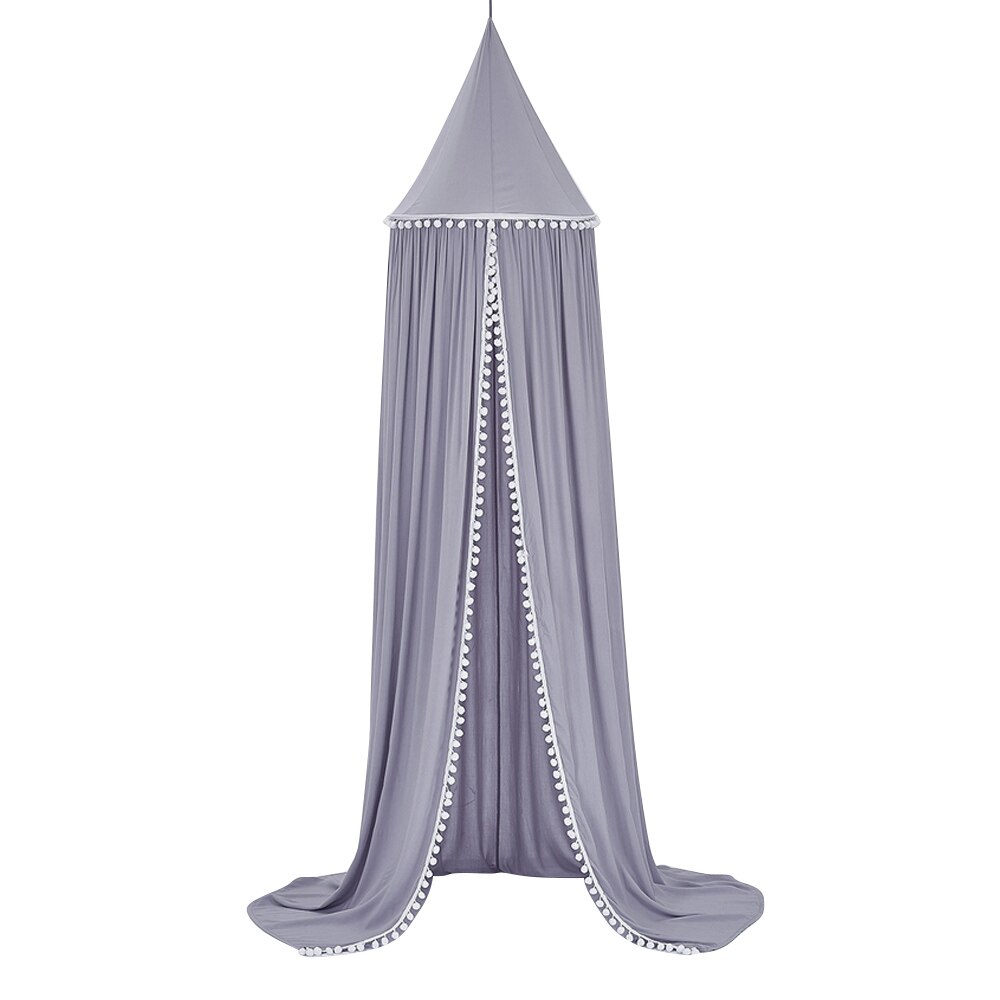 Zoete Stijl Dome Bed Canopy Katoen Klamboe Kids Play Tent Opknoping Huis Decoratie voor Kinderen Woonkamer Zuigelingen Wieg: Grey