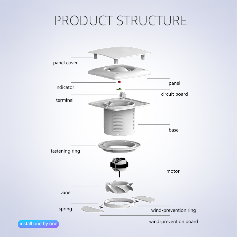 220V 4inch Exhaust Fan Home Bathroom Kitchen Bedroom Toilet Low Noise Ventilator Fan Hotel Wall Silent Extractor Exhaust Fan