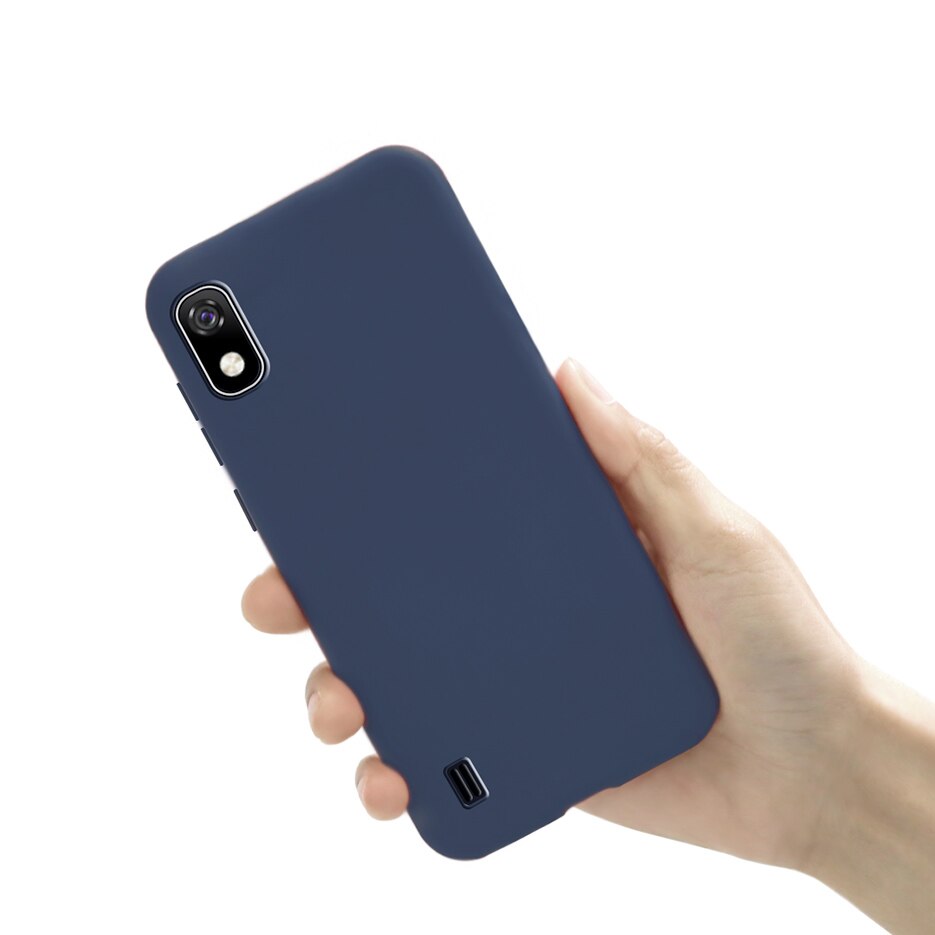 Schutzhülle für samsung Galaxis  a10 sm -a105f, weiches silikon, niedliche, bonbonfarbene handyhülle für samsung  a10 a 10 a105f, rückseite: Dunkelblau