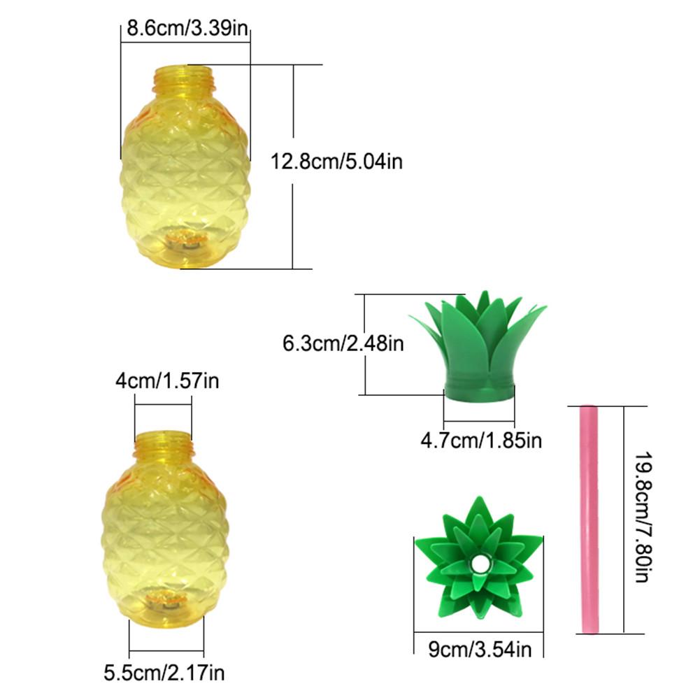 Glødende ananasformet kop 500ml juice mælkeflaske med pp halm genbrugt innovativ drikekop til restaurantbar juice butik