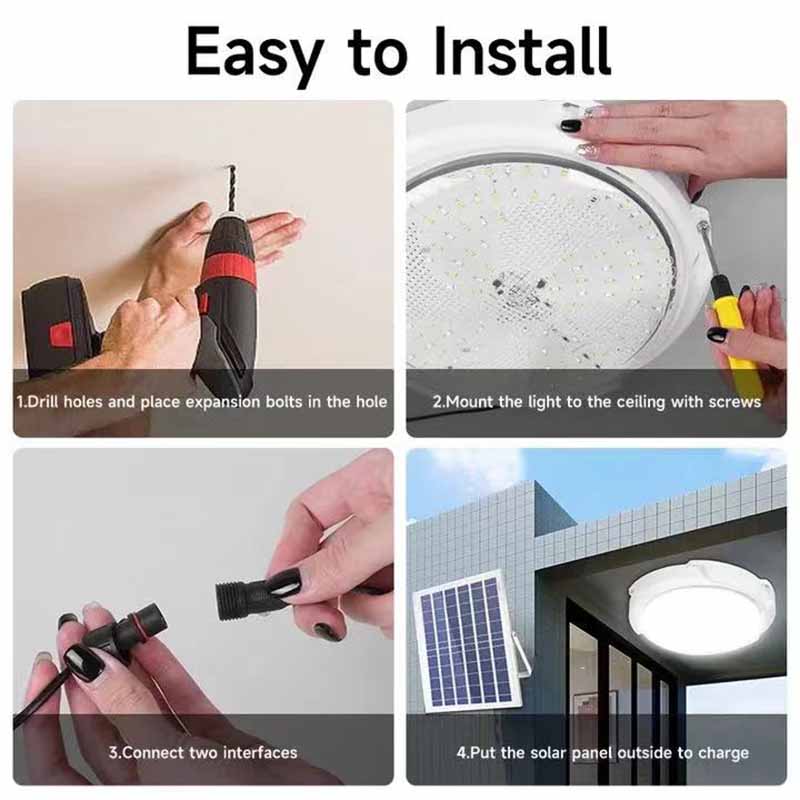 1 Juego de luces LED solares para balcón, iluminación para exteriores, jardín, porche, Control remoto de ahorro de energía, luces solares impermeables